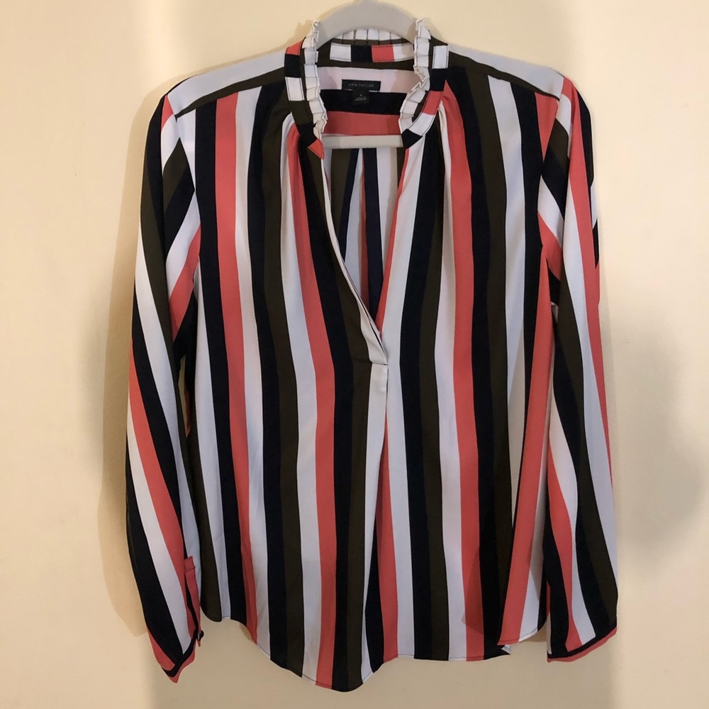 Striped long sleeve blouse